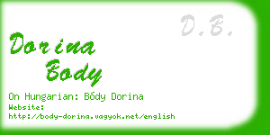 dorina body business card